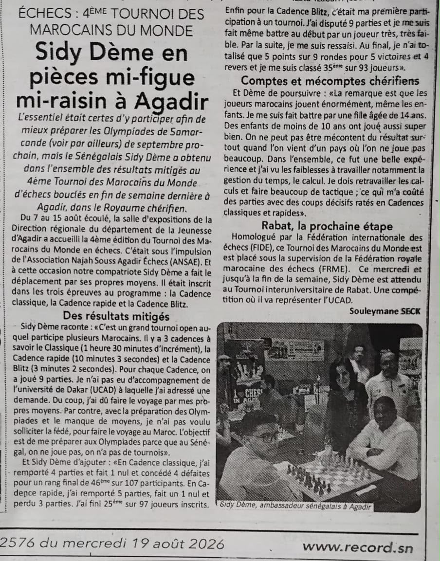 Sidy Dème au Tournoi des Marocains du Monde d'Agadir